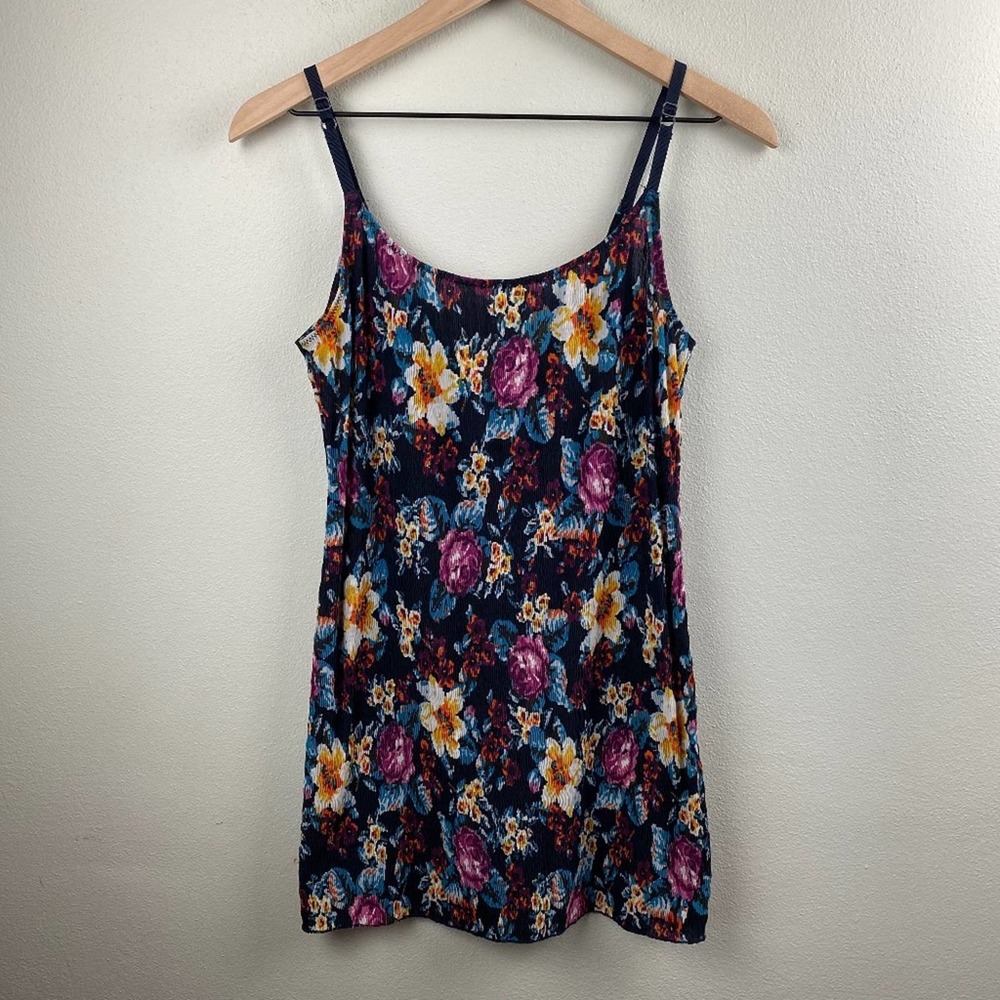 Free People Floral Dress - Navy, Purple, Yellow